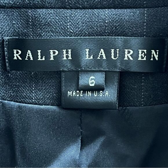Vintage Ralph Lauren Gray Blazer Size 6 Wool Tailored Pinstriped Academia Preppy - Picture 6 of 8